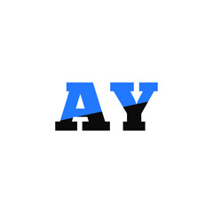 AY letter icon design on white background.Creative letter AY/A Y logo design. AY initials Logo design.