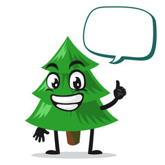 vector illustration of spruce tree mascot or character