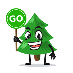 vector illustration of spruce tree mascot or character
