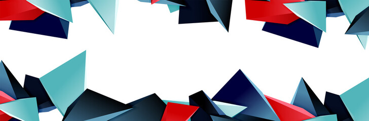 Triangle mosaic abstract background, 3d triangular low poly shapes. Geometric vector illustration for covers, banners, flyers and posters and other