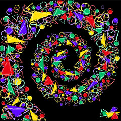 Geometric spiral  abstract card, vector illustration