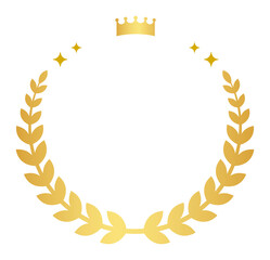 Simple ranking decorative frame of golden laurel and crown