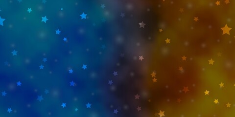 Light Blue, Yellow vector pattern with abstract stars.