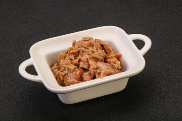 Canned tuna fillet for salad