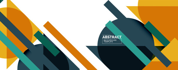 Simple circles and triangles abstract background. Vector illustration for covers, banners, flyers and posters and other designs