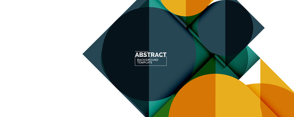 Simple circles and triangles abstract background. Vector illustration for covers, banners, flyers and posters and other designs