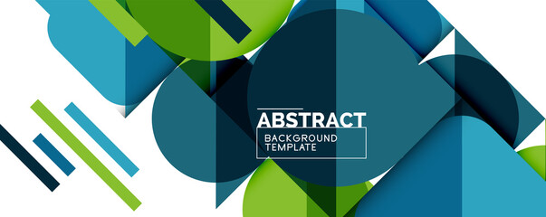 Fototapeta premium Simple circles and triangles abstract background. Vector illustration for covers, banners, flyers and posters and other designs