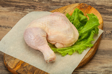 Raw chicken leg for cooking