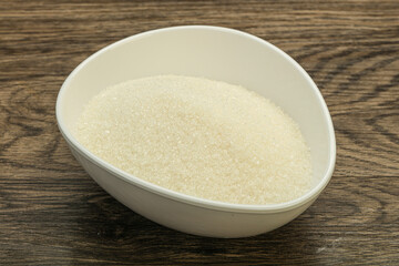 White sugar in the bowl