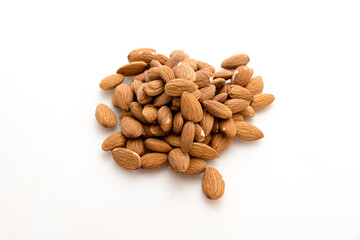 Almonds with white background