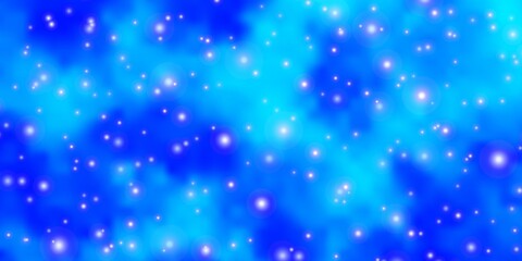 Fototapeta na wymiar Light BLUE vector template with neon stars.