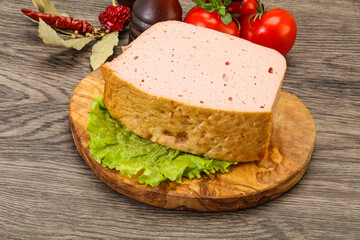 Homemade baked traditional meat loaf