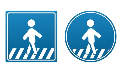 Crosswalk sign. Road zebra crossing. Illustration vector