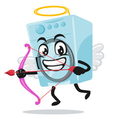 vector illustration of washing machine mascot or character