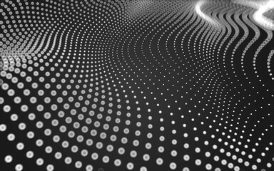 Abstract background. Molecules technology with polygonal shapes, connecting dots and lines. Connection structure. Big data visualization.