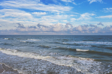 Seascape. Sea with a beautiful cloudy sky. Nature landscape