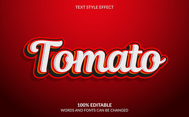 Editable Text Effect, Red Tomato Text Style