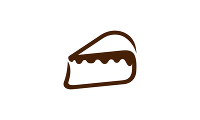 Creative Vector Illustration Logo Design. Minimal Chocolate Cake Logo Concept.