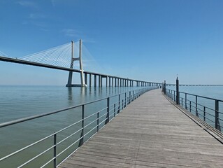 Fototapeta na wymiar Vasco da Gama bridge in Lisbon - Portugal