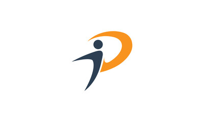 Creative Vector Illustration Logo Design. Moving Up People Logo Concept