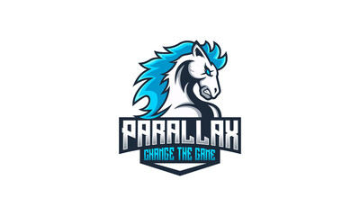 Creative Vector Illustration Logo Design. Horse E-Sport Game Concept.