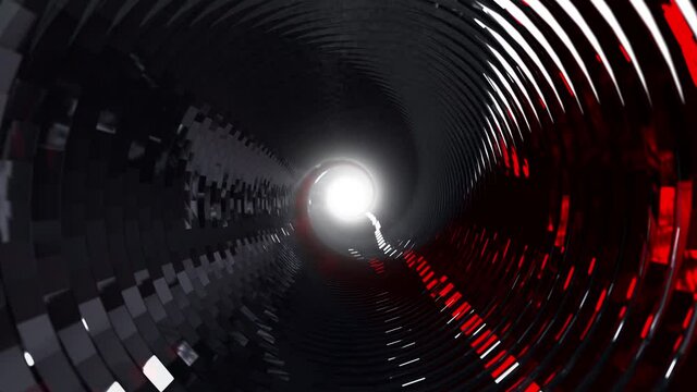 Dark industrial style tunnel of light infinite loop animation
