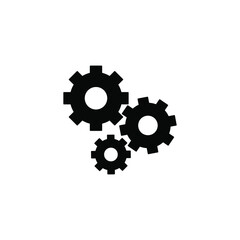 Icon for website design, interface and program. Sign setting, updating, loading, downlow, forward, and backward. Gear mechanism symbol. Vector characters.
