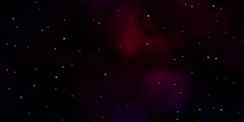 Dark Pink, Red vector background with colorful stars.