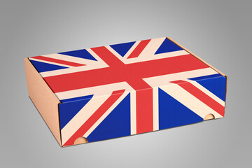 Closed card delivery Box designed with UK flag