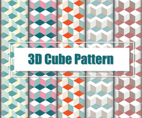 3D Cube Pattern Background. abstract retro geometric pattern for design.