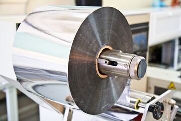 Roll of aluminium foil or alumnium coil in a laboratory.