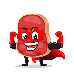 vector illustration of beef character or mascot