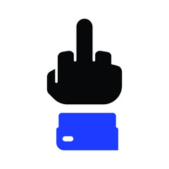 Obraz premium Hand Middle finger Vector Icon