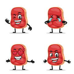 vector illustration of beef character or mascot
