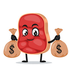 vector illustration of beef character or mascot