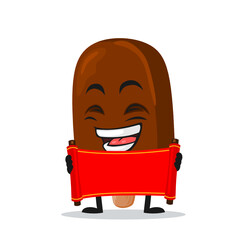 vector illustration of chocolate ice cream on stick mascot or character