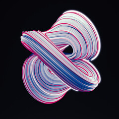 Abstract wave spiral twisted shape. 3d rendering - illustration.