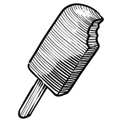 Hand drawn ice cream. Vector illustration.