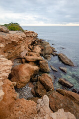 
view of the coast of Peñíscola. Sierra de irta natural park. Badum Tower