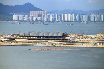 Airport bay construction for Zhuhai-Macau-Hong Kong bridge of Lantau Island, Hong Kong 