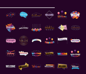 bundle of thirty welcome letterings