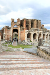 Amphitheatre of Capua,  second largest Roman theatre ruins, Italy