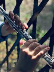 Fototapeta premium playing in the flute