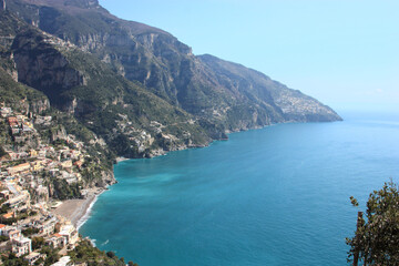 Fototapeta na wymiar coastline of Positano, a world heritage site in Italy