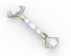 Dual Sided Facial Roller Massager for mockup and branding, 3d render illustration. 
