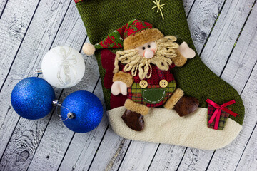 christmas decoration on wooden background