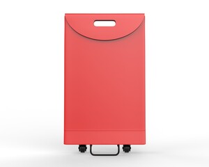 Blank cardboard and Recycled paper  Shopping Cardboard Trolley Bag For Mockup And Branding, 3d render illustration.