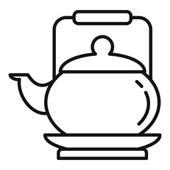 Tea ceremony teapot icon. Outline tea ceremony teapot vector icon for web design isolated on white background