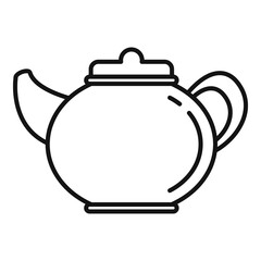 Ceramic tea pot icon. Outline ceramic tea pot vector icon for web design isolated on white background
