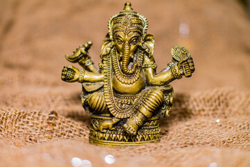 Fototapeta na wymiar bronze statue of the Indian god Ganesha